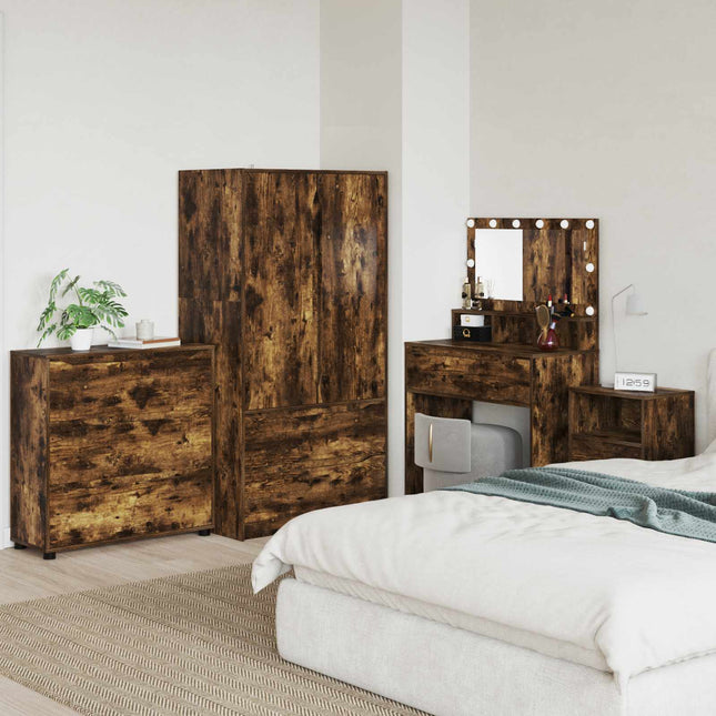Opbevaringsskab Røget eg 80 x 31 x 81 cm Konstrueret træ