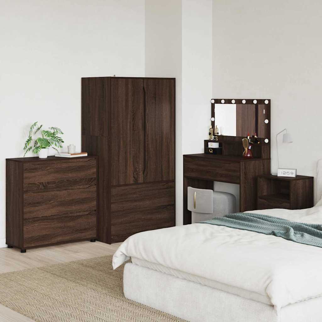 Opbevaringsskab Brun eg 80 x 31 x 81 cm Konstrueret træ