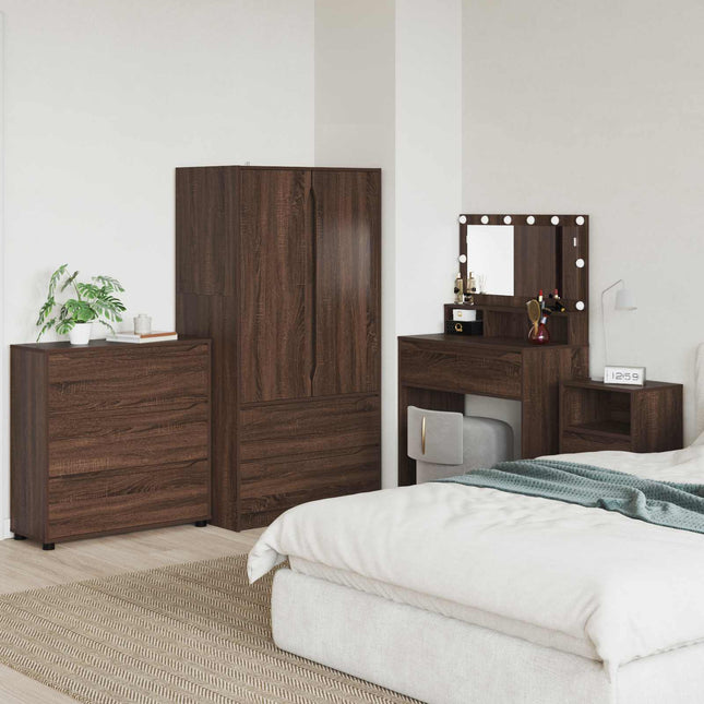 Opbevaringsskab Brun eg 80 x 31 x 81 cm Konstrueret træ