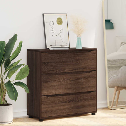 Opbevaringsskab 80 x 31 x 81 cm Konstrueret træ Brun eg