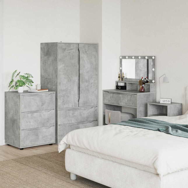 Opbevaringsskab Beton Grå 60 x 48 x 81 cm Konstrueret træ
