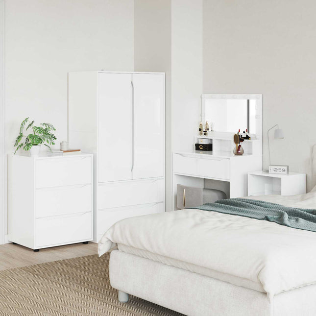 Opbevaringsskab Høj gloss hvid 60 x 48 x 81 cm Konstrueret træ