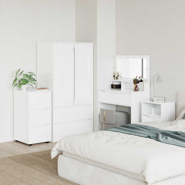 Opbevaringsskab Høj gloss hvid 40 x 48 x 81 cm Konstrueret træ