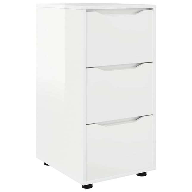 Opbevaringsskab Høj gloss hvid 40 x 48 x 81 cm Konstrueret træ