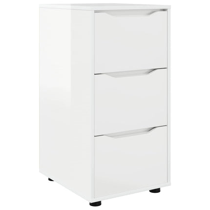 Opbevaringsskab 40 x 48 x 81 cm Konstrueret træ Høj gloss hvid