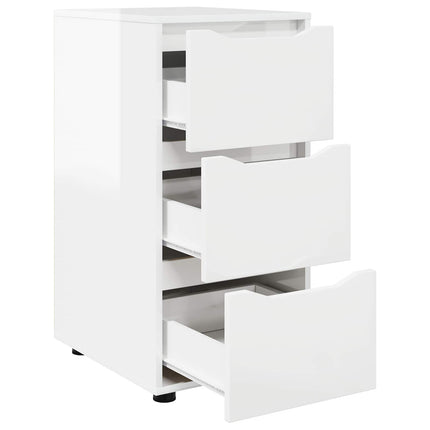 Opbevaringsskab 40 x 48 x 81 cm Konstrueret træ Høj gloss hvid