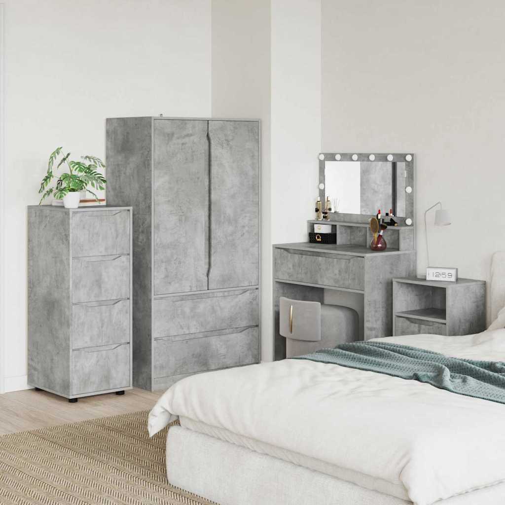 Opbevaringsskab Beton Grå 40 x 48 x 105 cm Konstrueret træ