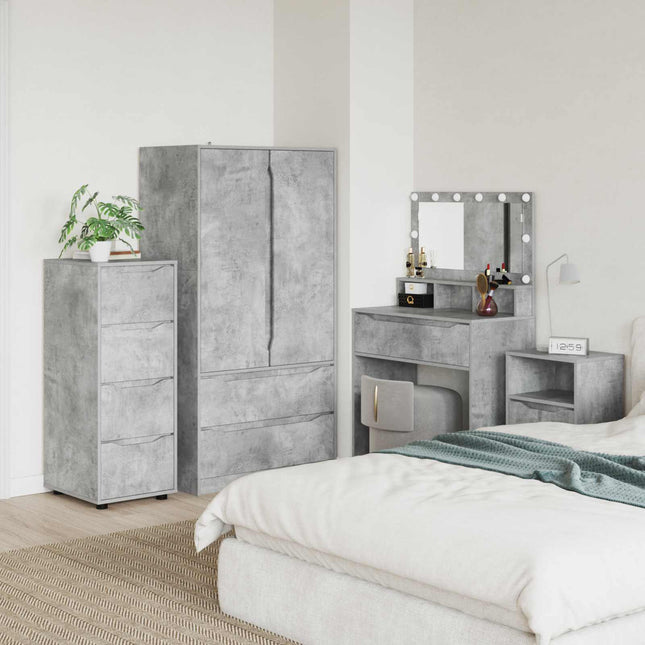 Opbevaringsskab Beton Grå 40 x 48 x 105 cm Konstrueret træ