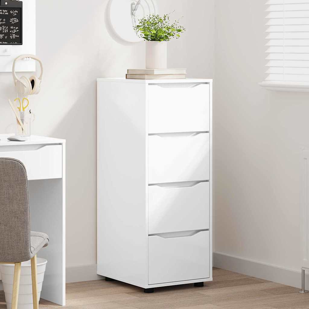 Opbevaringsskab Høj gloss hvid 40 x 48 x 105 cm Konstrueret træ