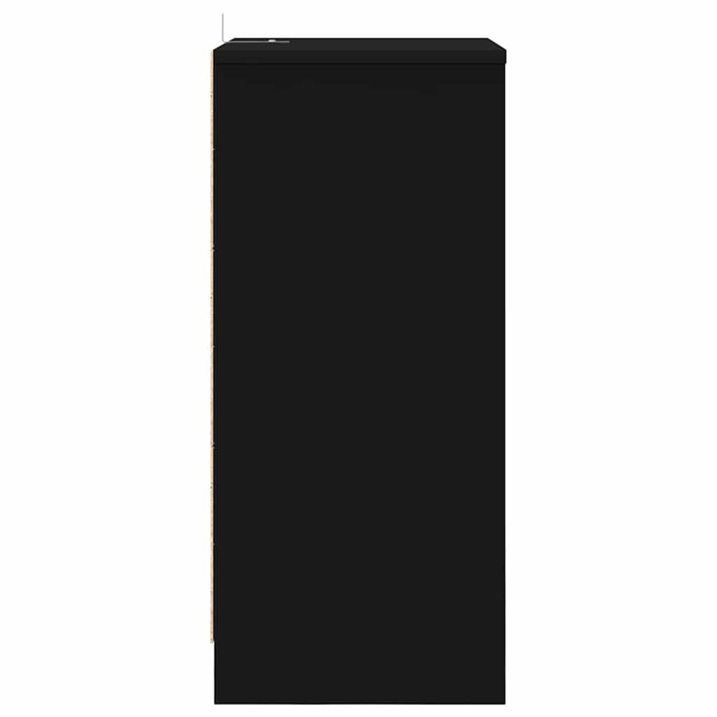 Sengebord med skuffe Sort 40 x 30 x 467 cm Konstrueret træ