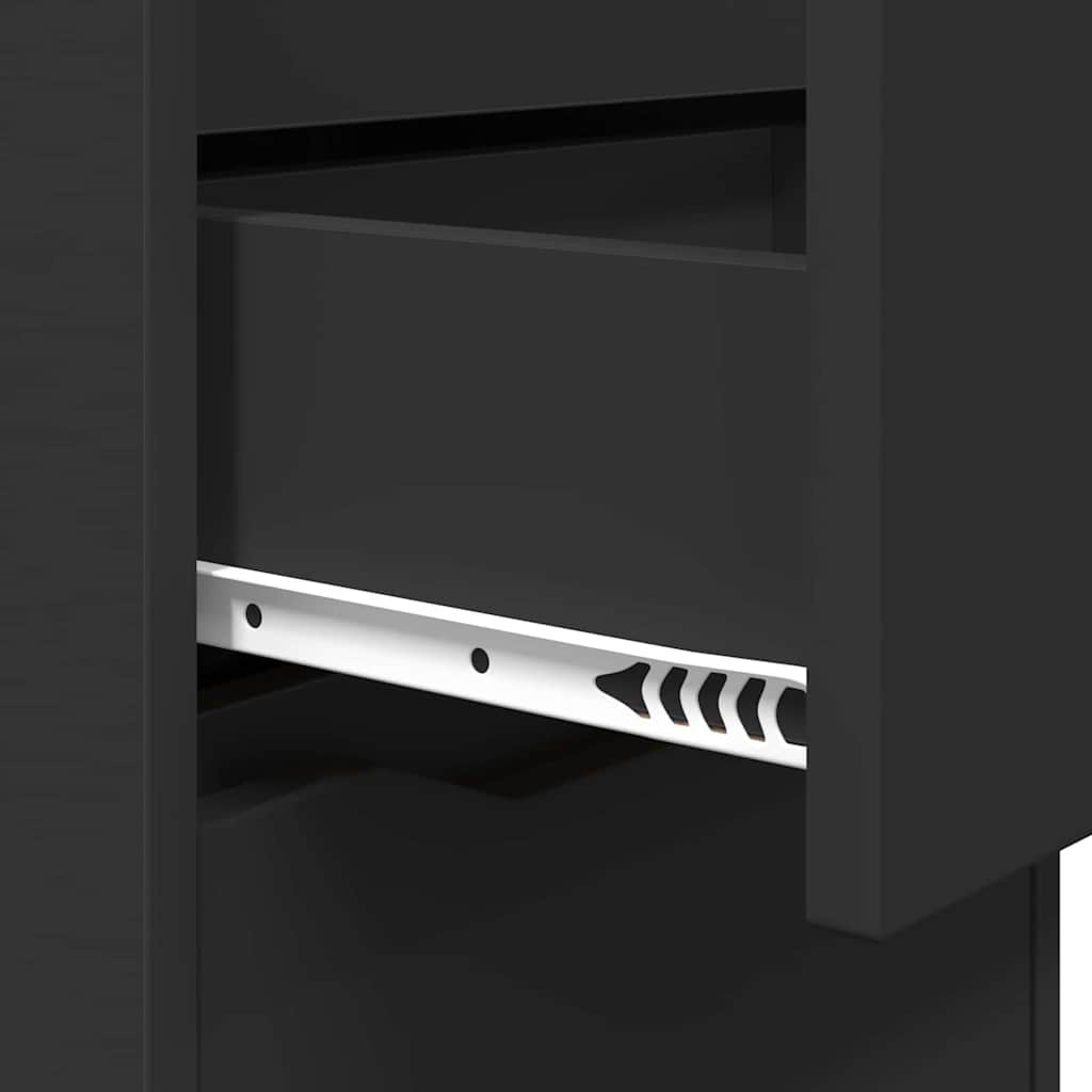 Sengeborde 2 pcs Sort 40 x 30 x 467 cm Konstrueret træ