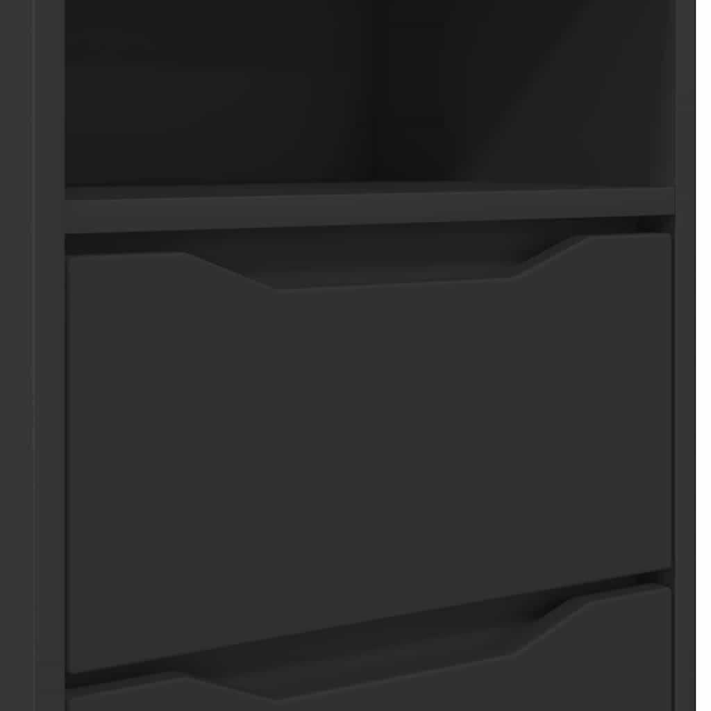 Sengeborde 2 pcs Sort 40 x 30 x 467 cm Konstrueret træ