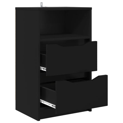 Sengeborde 2 pcs Sort 40 x 30 x 467 cm Konstrueret træ