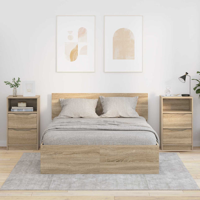 Sengeborde 2 stk. Sonoma eg 40 x 30 x 467 cm Konstrueret træ