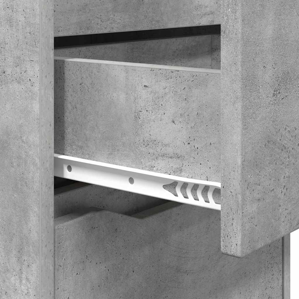 Sengeborde 2 pcs Beton Grå 40 x 30 x 467 cm Konstrueret træ