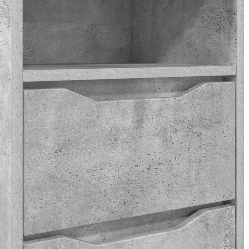 Sengeborde 2 pcs Beton Grå 40 x 30 x 467 cm Konstrueret træ