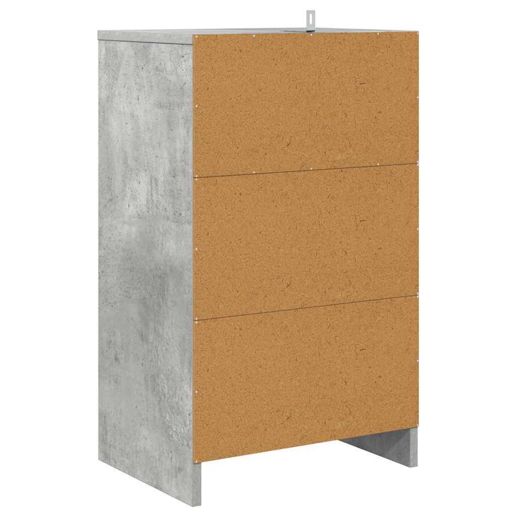 Sengeborde 2 pcs Beton Grå 40 x 30 x 467 cm Konstrueret træ