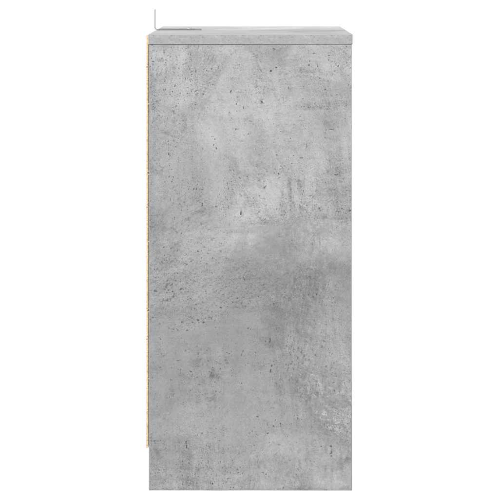 Sengeborde 2 pcs Beton Grå 40 x 30 x 467 cm Konstrueret træ