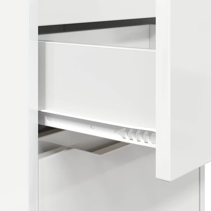 Sengeborde 2 stk. Hvid højglans 40 x 30 x 67 cm Konstrueret træ