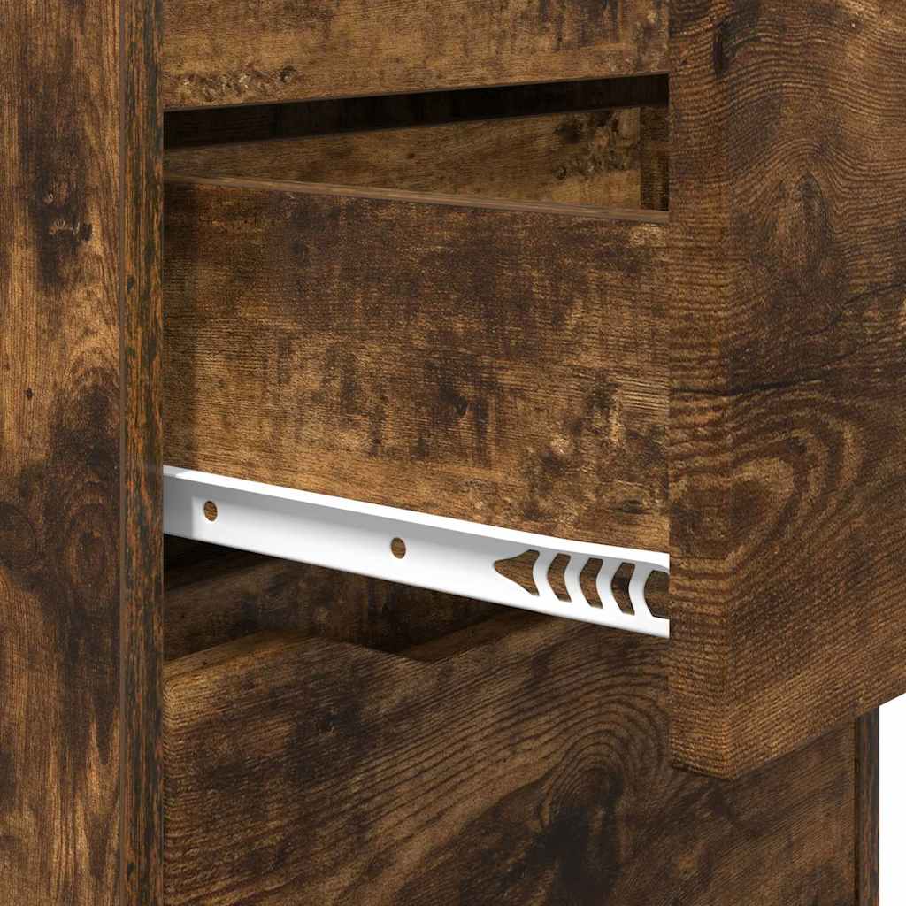 Sengeborde 2 pcs Røget eg 40 x 30 x 467 cm Konstrueret træ