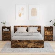 Sengeborde 2 pcs Røget eg 40 x 30 x 467 cm Konstrueret træ