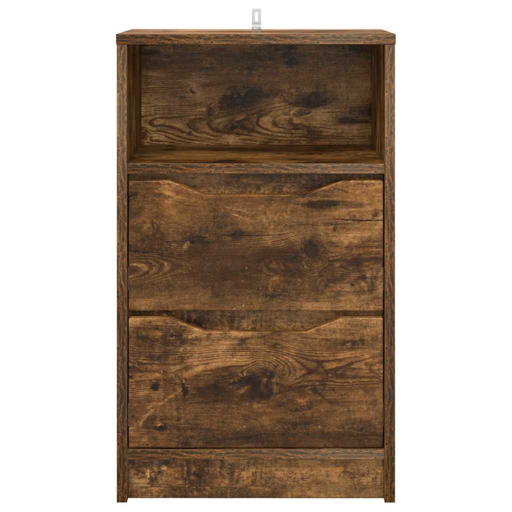 Sengeborde 2 pcs Røget eg 40 x 30 x 467 cm Konstrueret træ