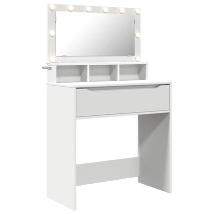Soveværelsessminkeborde Hvid 80 x 39,6 x 135 cm Konstrueret træ