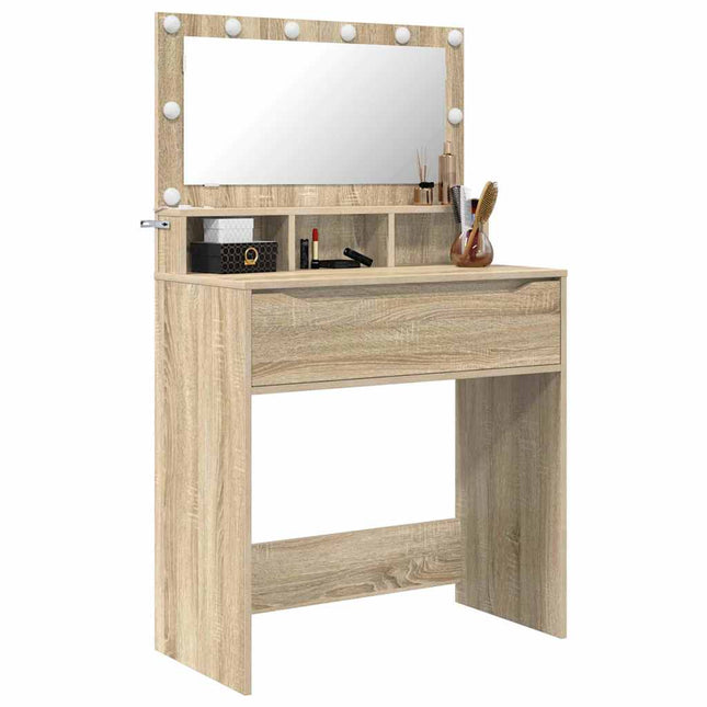 Soveværelsessminkeborde med skuffe Sonoma eg 80 x 39,6 x 135 cm