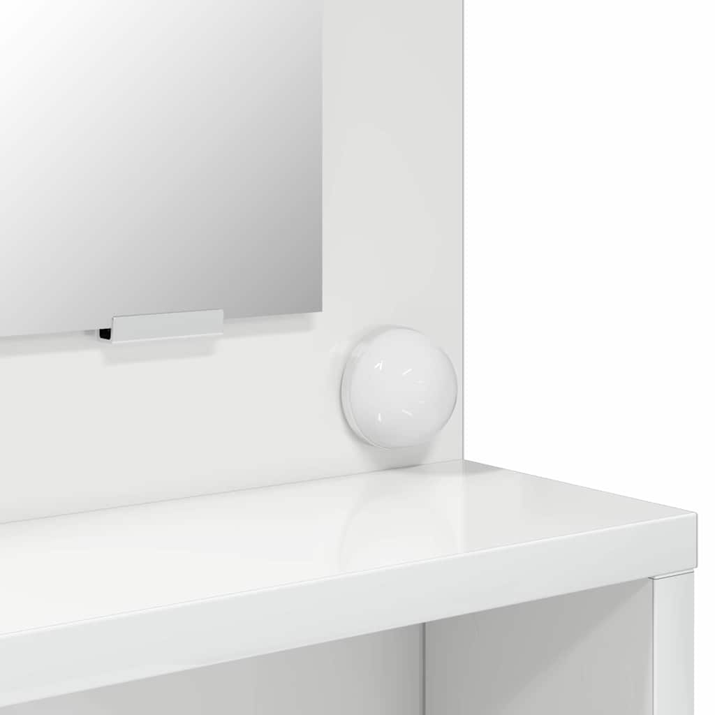 Soveværelsessminkeborde Høj gloss hvid 80 x 39,6 x 135 cm