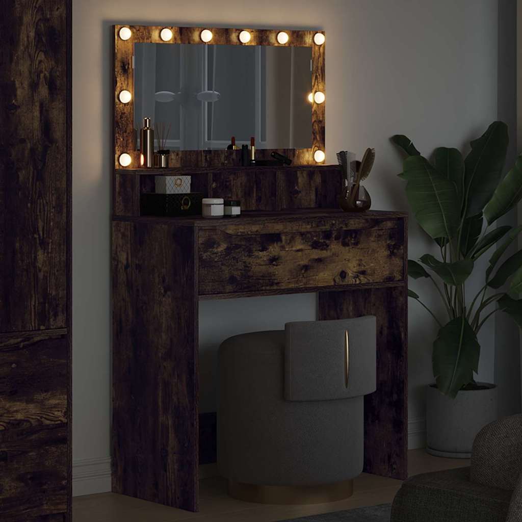 Soveværelsessminkeborde med skuffe Røget eg 80 x 39,6 x 135 cm