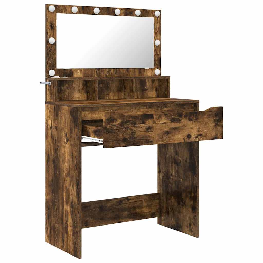 Soveværelsessminkeborde med skuffe Røget eg 80 x 39,6 x 135 cm