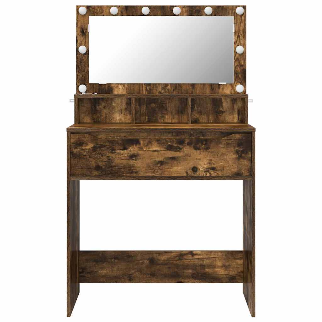 Soveværelsessminkeborde med skuffe Røget eg 80 x 39,6 x 135 cm