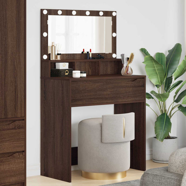 Soveværelsessminkeborde Brun eg 80 x 39,6 x 135 cm
