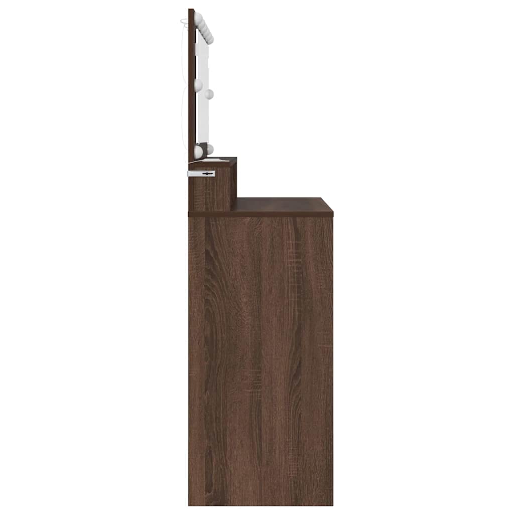 Soveværelsessminkeborde med skuffe Brun eg 80 x 39,6 x 135 cm