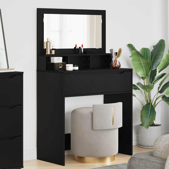 Soveværelsessminkeborde Sort 80 x 39,6 x 135 cm Konstrueret træ