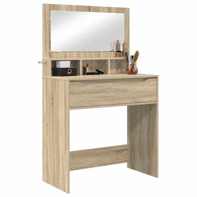 Soveværelsessminkeborde med skuffe Sonoma eg 80 x 39,6 x 135 cm
