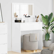Soveværelsessminkeborde Høj gloss hvid 80 x 39,6 x 135 cm