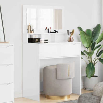 Soveværelsessminkeborde Høj gloss hvid 80 x 39,6 x 135 cm