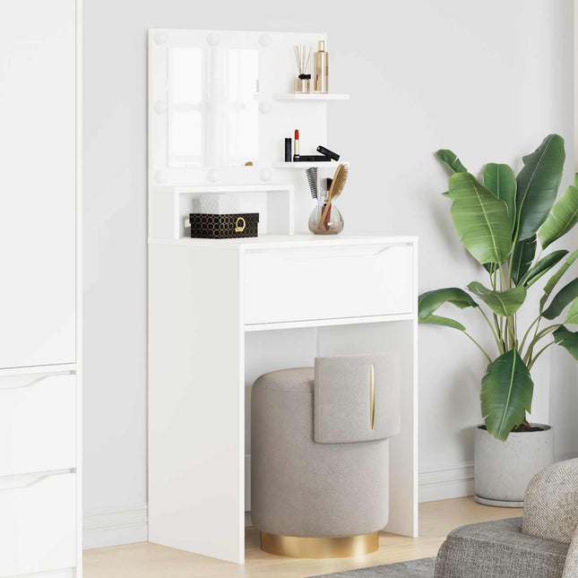 Soveværelsessminkeborde Hvid 80 x 39,6 x 135 cm Konstrueret træ