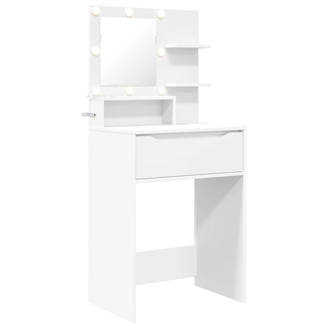 Soveværelsessminkeborde Hvid 80 x 39,6 x 135 cm Konstrueret træ