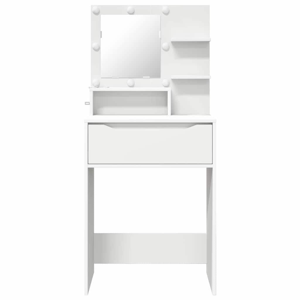 Soveværelsessminkeborde Hvid 80 x 39,6 x 135 cm Konstrueret træ