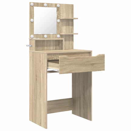 Soveværelsessminkeborde med skuffe Sonoma eg 80 x 39,6 x 135 cm