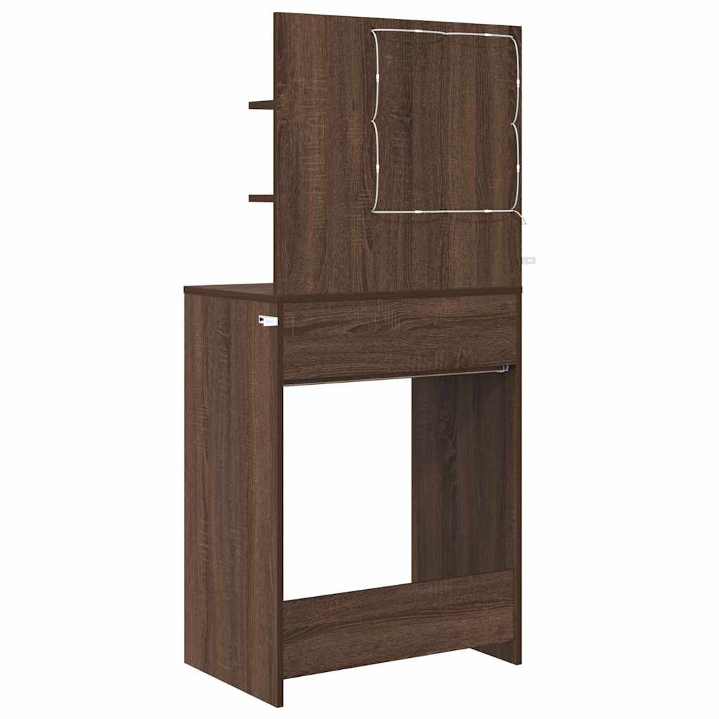 Soveværelsessminkeborde med skuffe Brun eg 80 x 39,6 x 135 cm