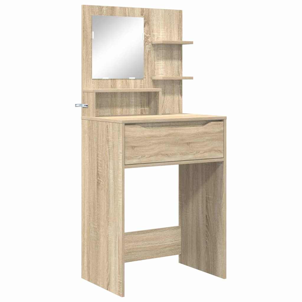 Soveværelsessminkeborde med skuffe Sonoma eg 80 x 39,6 x 135 cm