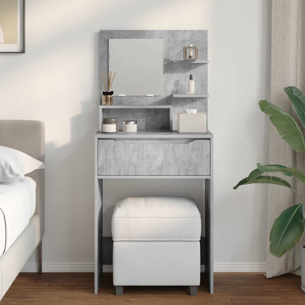 Soveværelsessminkeborde med skuffe Beton Grå 80 x 39,6 x 135 cm