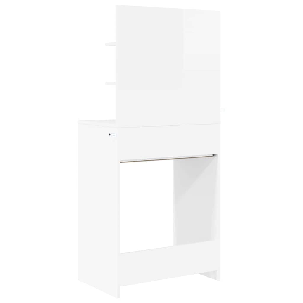 Soveværelsessminkeborde Høj gloss hvid 80 x 39,6 x 135 cm