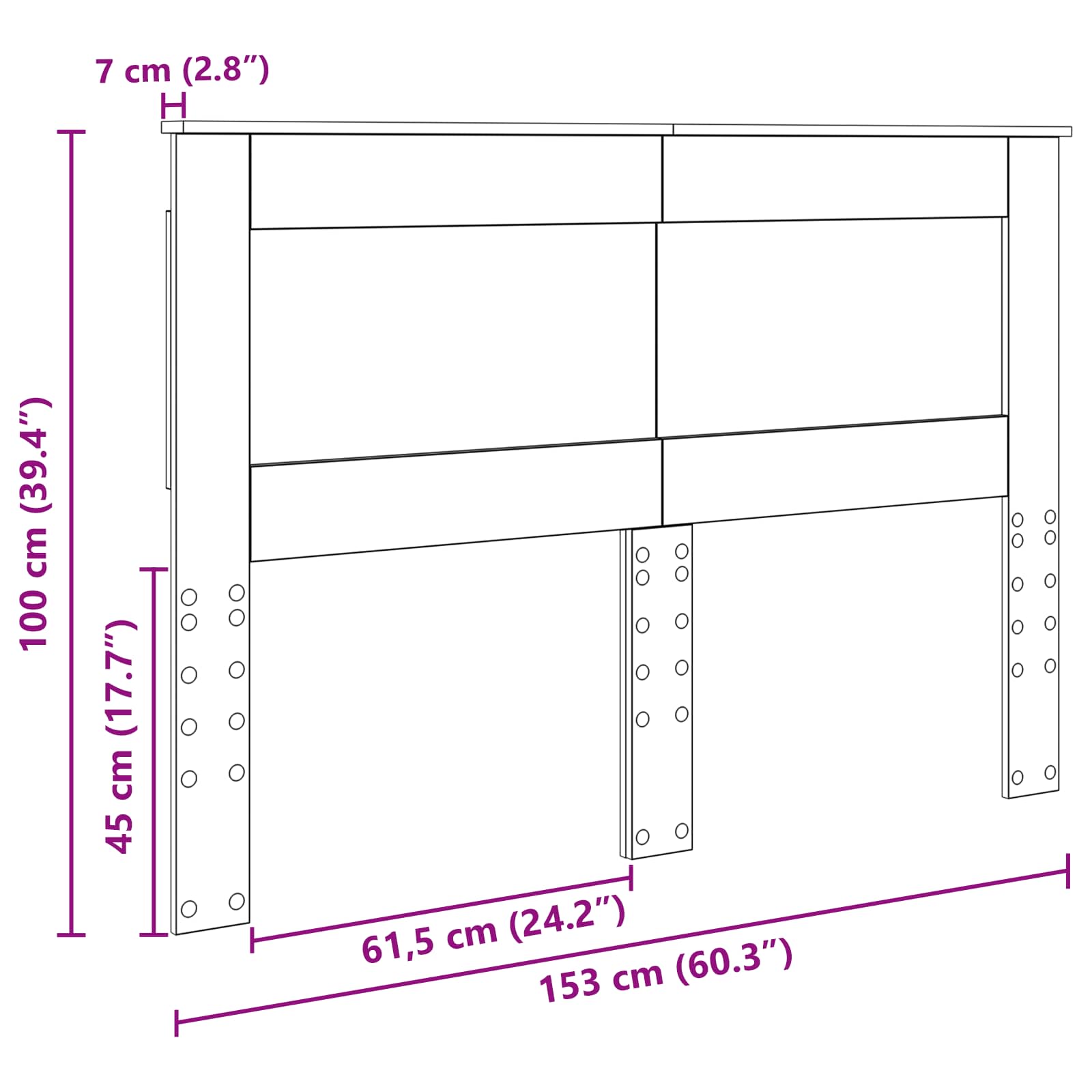 Hovedgærde med hovedgærde Grå Sonoma 150 cm Konstrueret træ