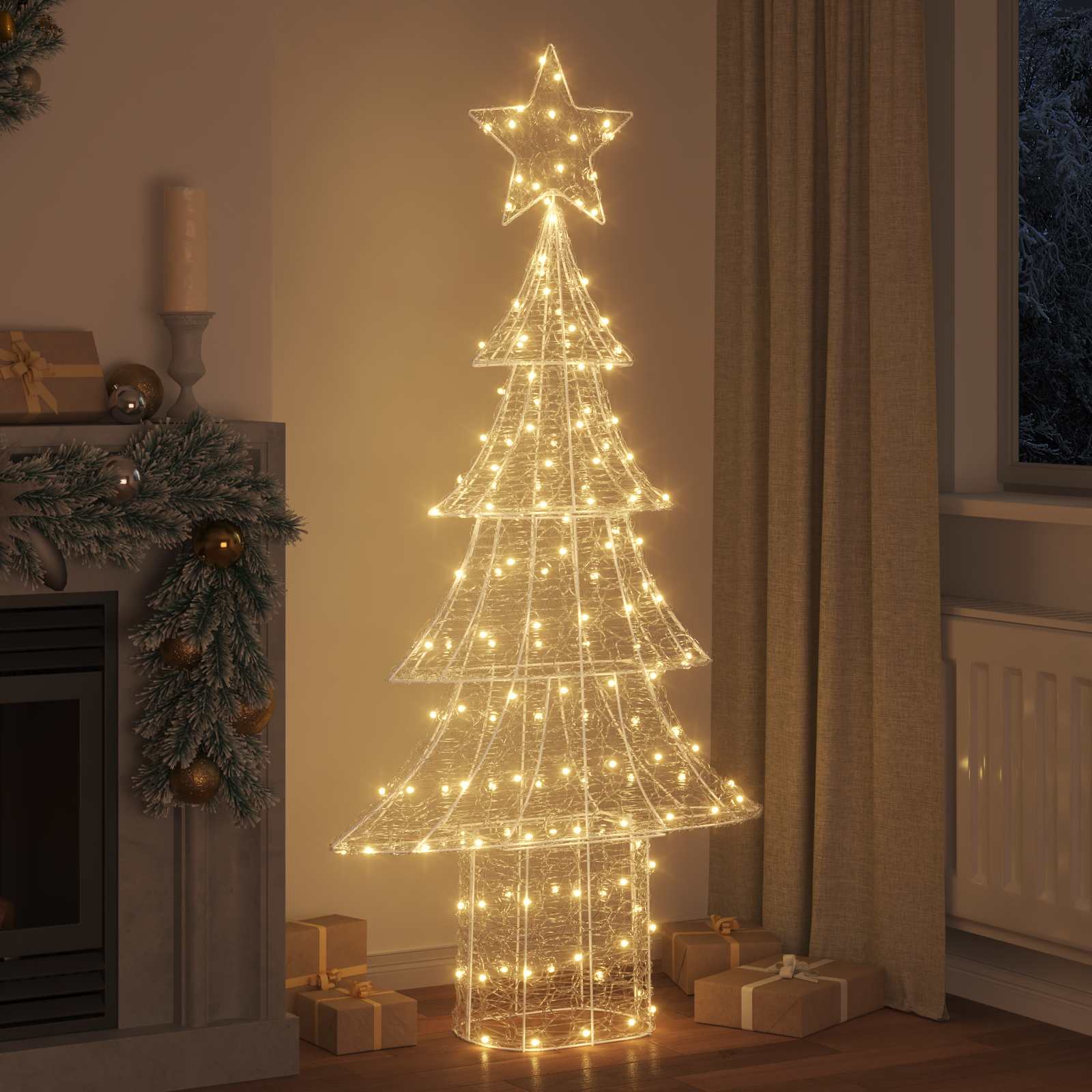 Juletræ med 240 LED'er Varm hvid 150 cm Akryl