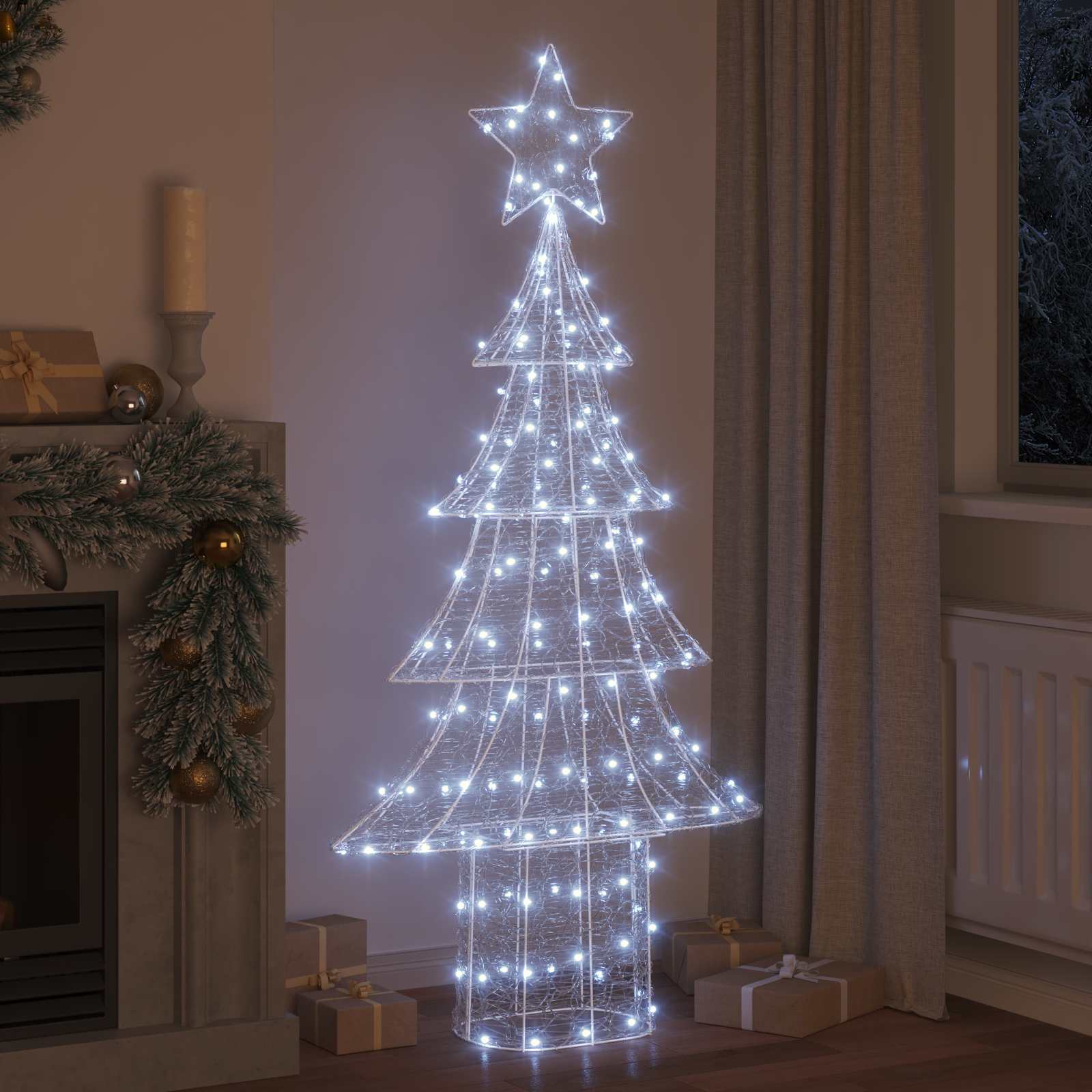 Juletræ med 240 LED'er Kold hvid 180 cm Akryl