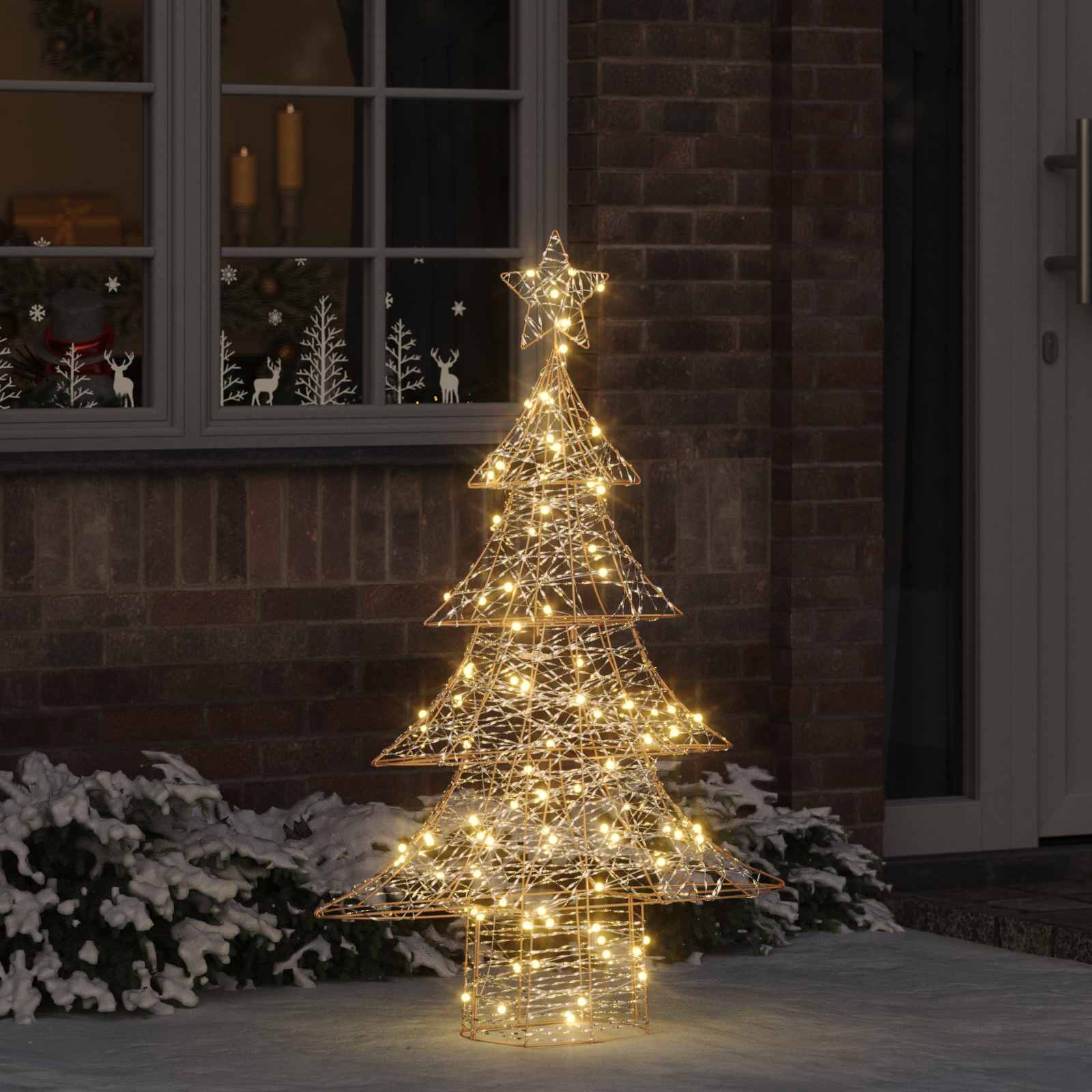 Juletræ med 120 LED'er Varm hvid 120,5 cm PET